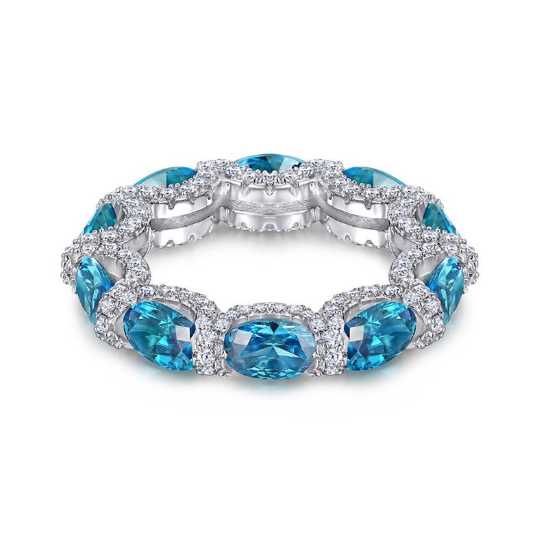 Sotiya Oval Cut Eternity Ring Sterling Silver