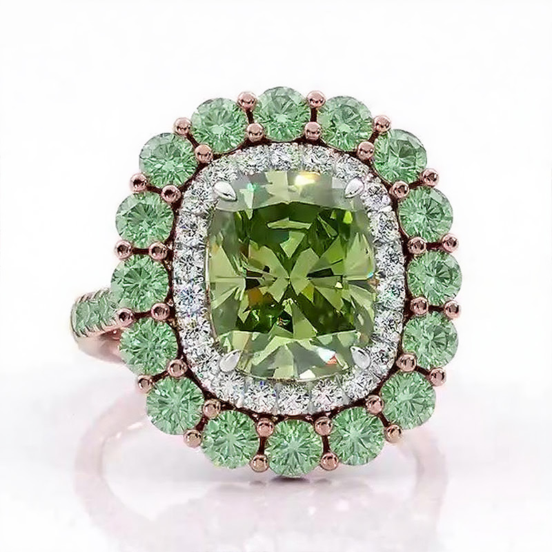 Sotiya Cathedral Double Halo Cushion Cut Engagement Ring Sterling Silver-Sotiya