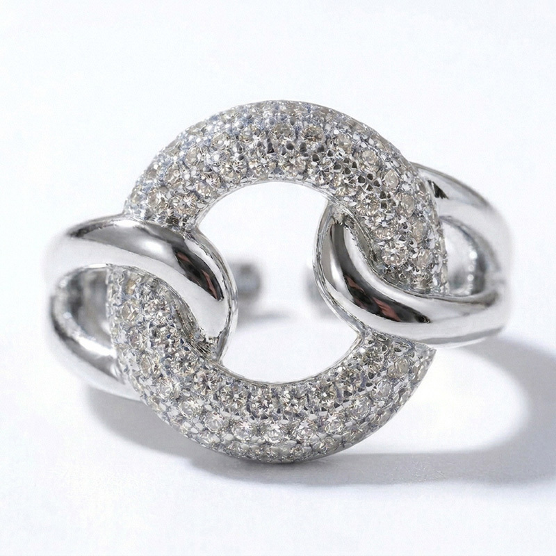 Sotiya Chain Link Open Ring 18K/White Gold Plated