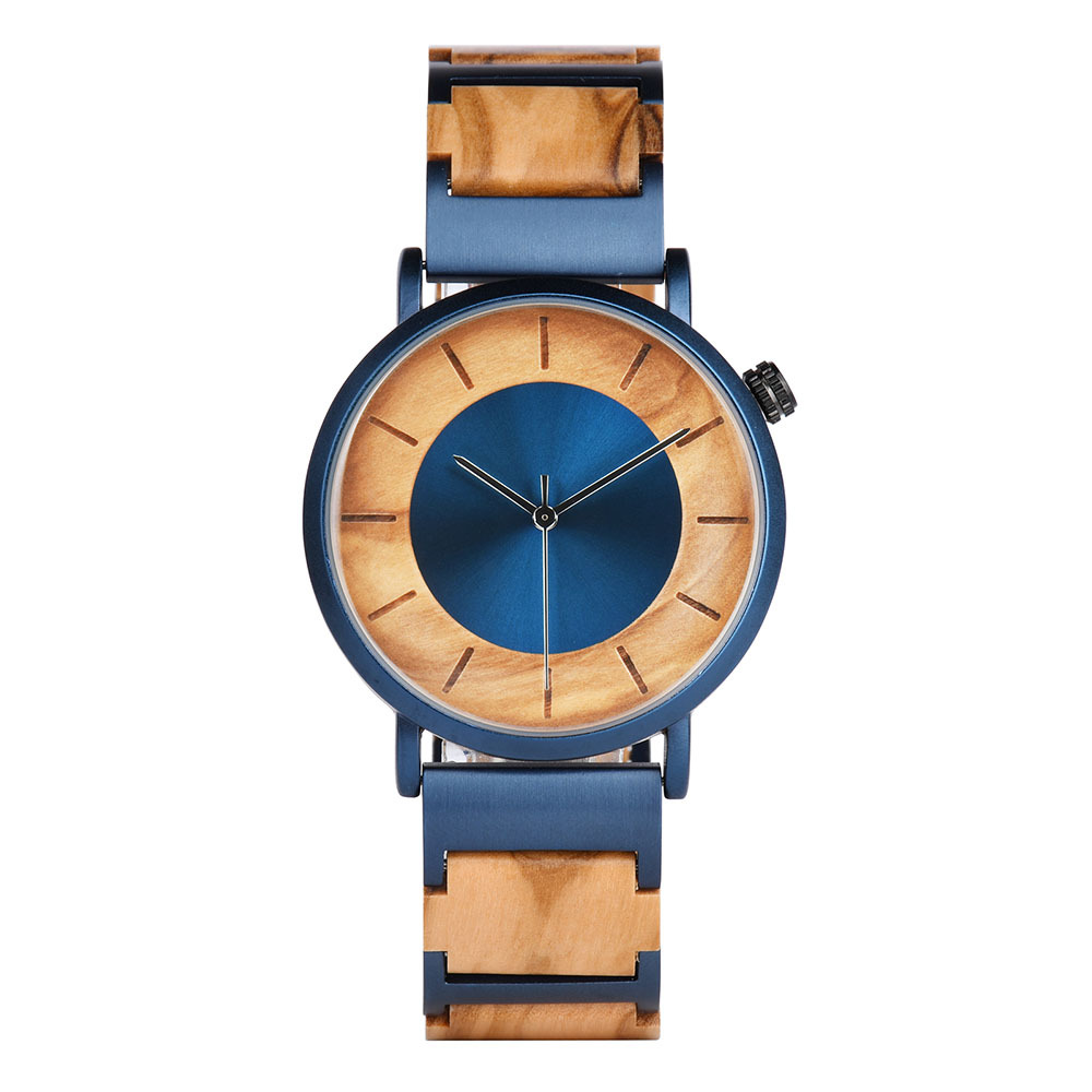 Sotiya Walnut Quartz Coffee Wooden Couple Watch