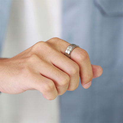 Sotiya 8mm Solitaire Men's Wedding Ring Stainless Steel-Sotiya