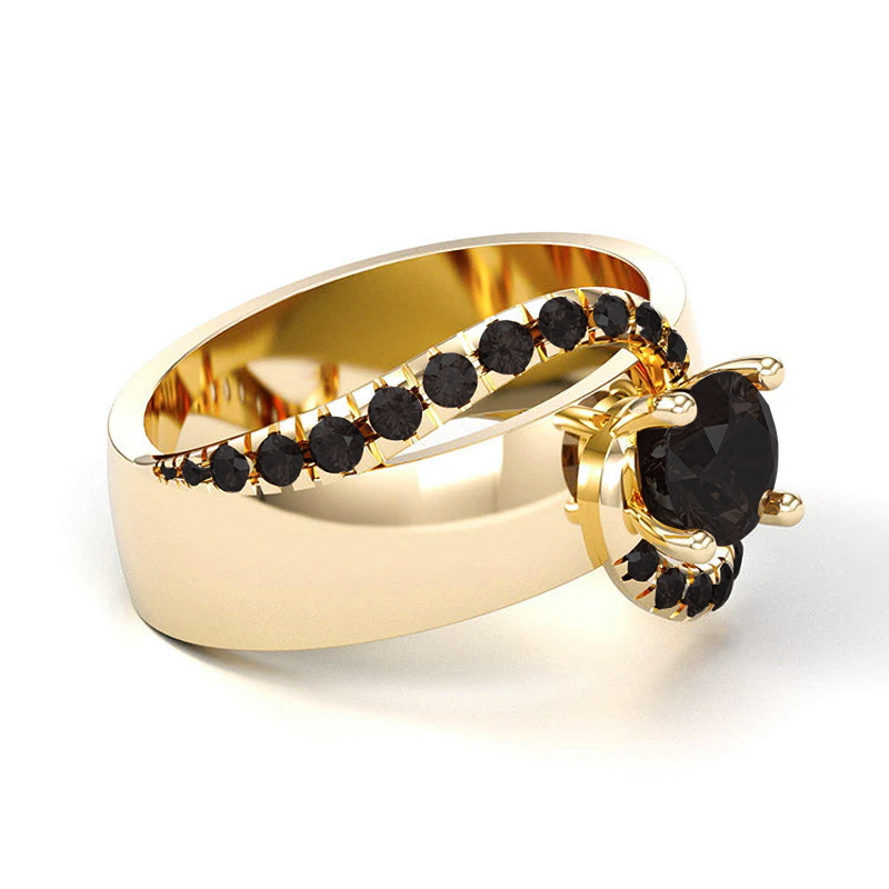 Sotiya Bypass Round Cut Cigar Coffee Engagement Ring Sterling Silver