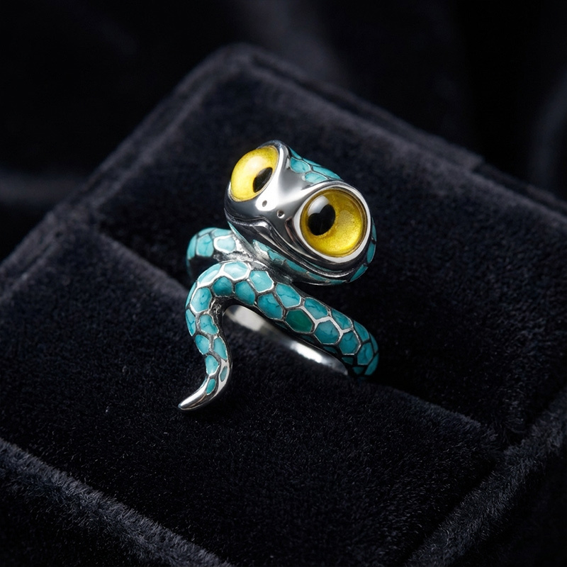 Animal City Snake Inspired Enamel Ring-Sotiya