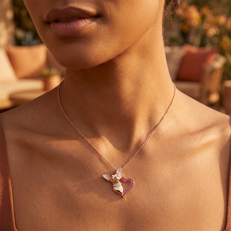 Sotiya Cute Chihuahua Dog Necklace Sterling Silver-Sotiya