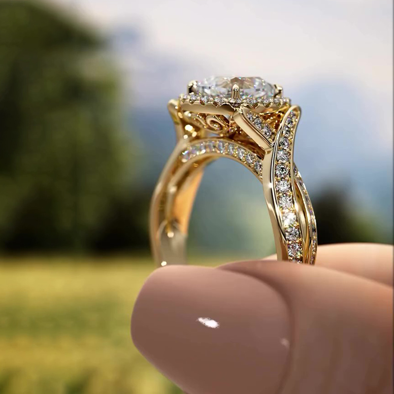 Sotiya Twist Halo Cathedral Cushion Cut Engagement Ring Sterling Silver-Sotiya