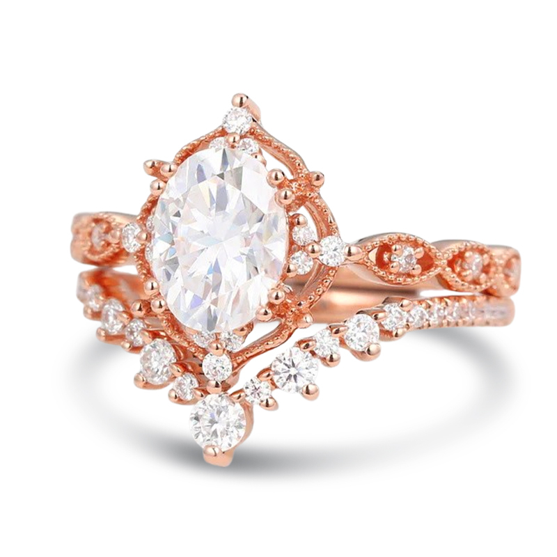 Sotiya Vintage Oval Cut Wedding Bridal Ring Set Sterling Silver-Sotiya