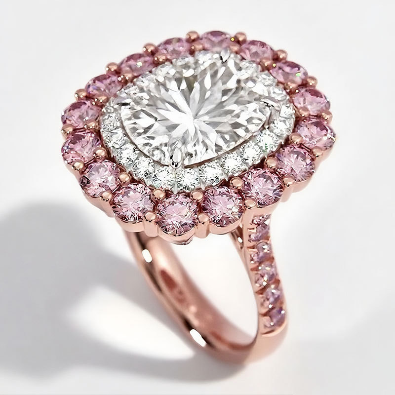 Sotiya Cathedral Cushion Cut Multi Colored Engagement Ring Sterling Silver-Sotiya