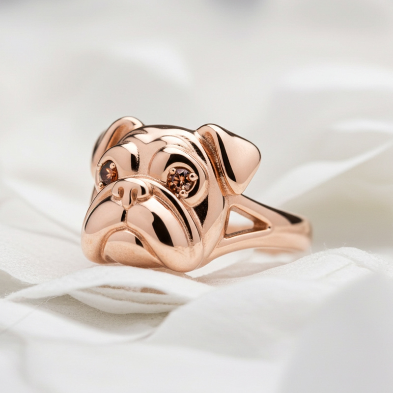 Sotiya Bulldog Coffee Cocktail Ring-Sotiya