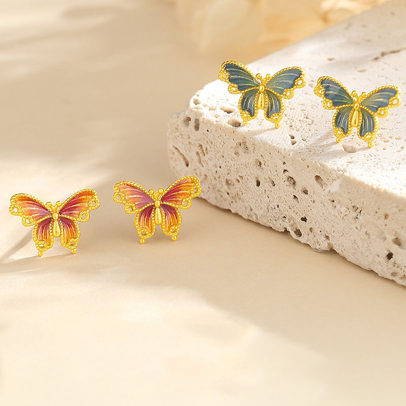 Sotiya Enamel Butterfly Animal Collection Earrings Sterling Silver-Sotiya