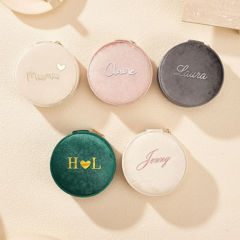 Sotiya Customized Gold Stamping Name Velvet Ring Box-Sotiya
