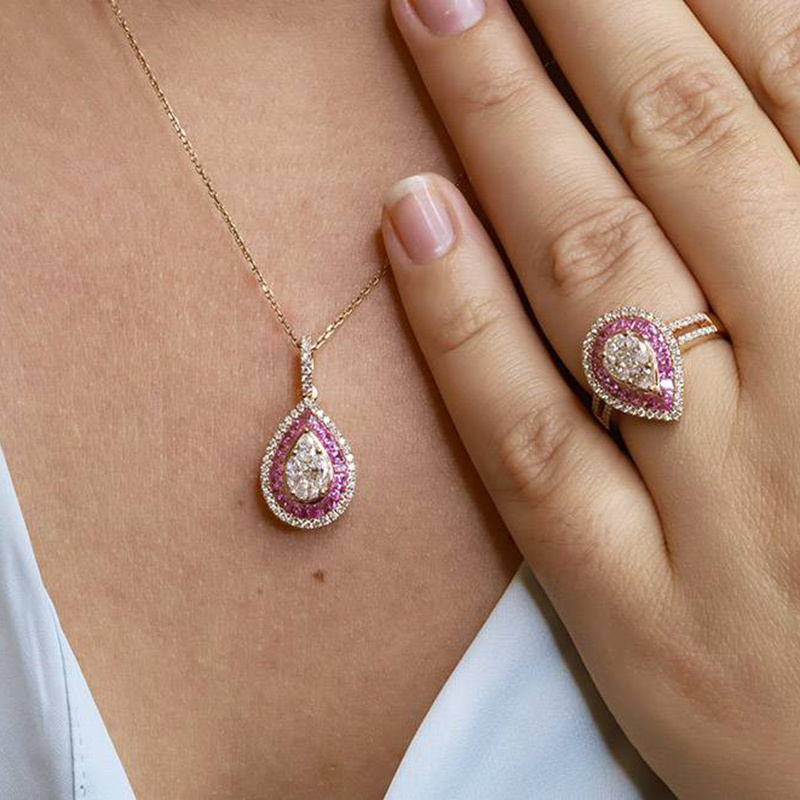 Sotiya Cluster Double Halo Engagement Ring Sterling Silver-Sotiya