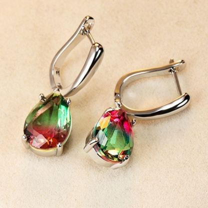 Sotiya Classic Pear Cut Watermelon Drop Earrings Sterling Silver-Sotiya
