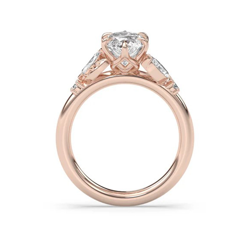 Sotiya Marquise Cut Leaves Nature Inspired Engagement Ring Sterling Silver