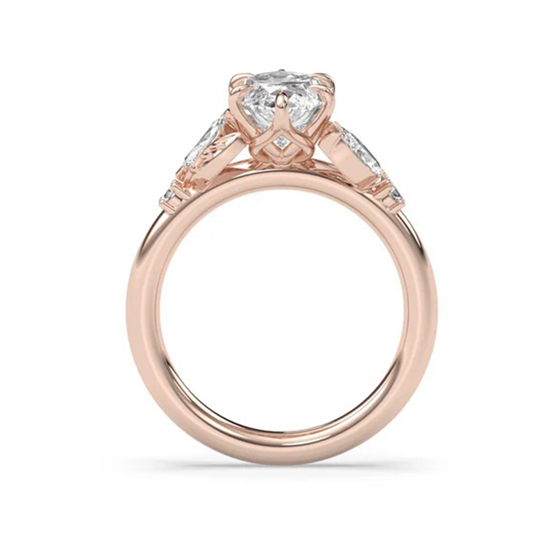 Sotiya Marquise Cut Leaves Nature Inspired Engagement Ring Sterling Silver