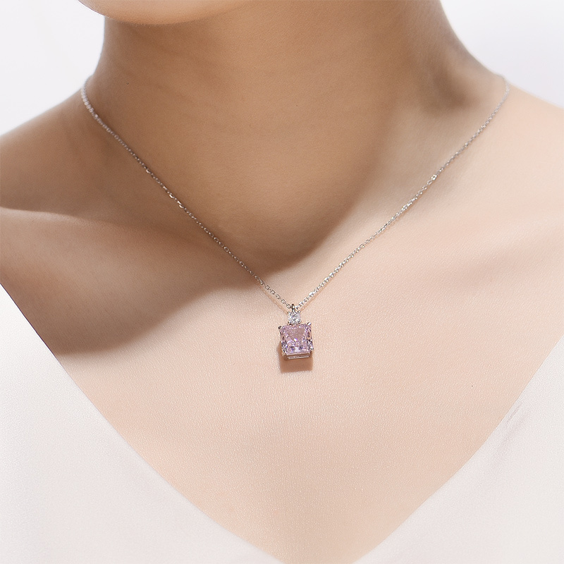 Sotiya Princess Cut Necklace High-carbon Zircon Sterling Silver-Sotiya