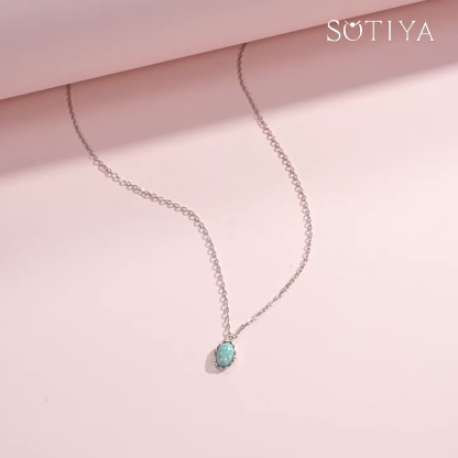 Sotiya Irregular Oval Cut Opal Necklace Sterling Silver