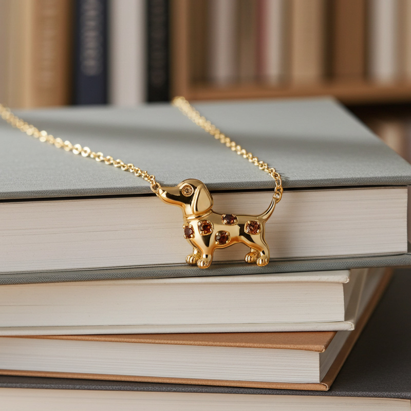Sotiya Dachshund Coffee Necklace-Sotiya