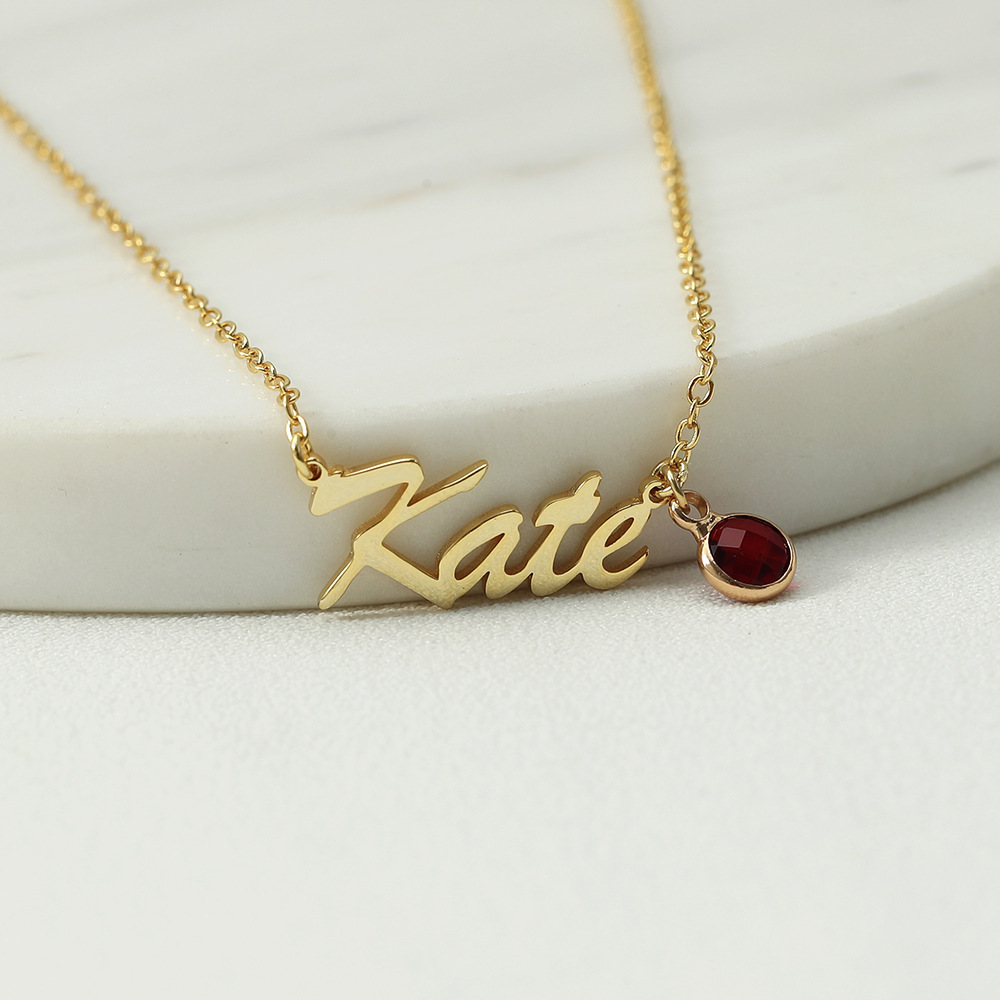 Sotiya Custom Name Birthstone Personalized Necklace Sterling Silver-Sotiya