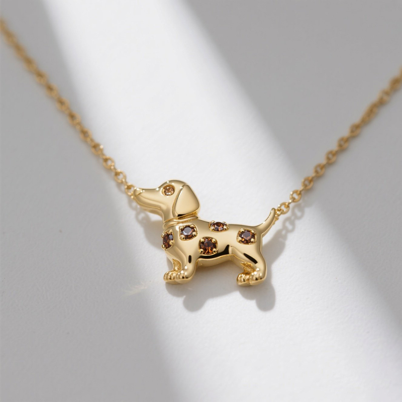 Sotiya Dachshund Coffee Necklace-Sotiya