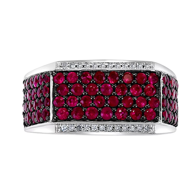 Sotiya Hot Pink Unisex Men's Ring Sterling Silver-Sotiya