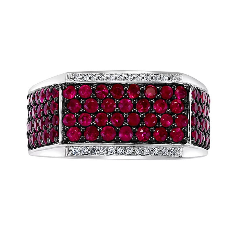 Sotiya Hot Pink Unisex Men's Ring Sterling Silver-Sotiya