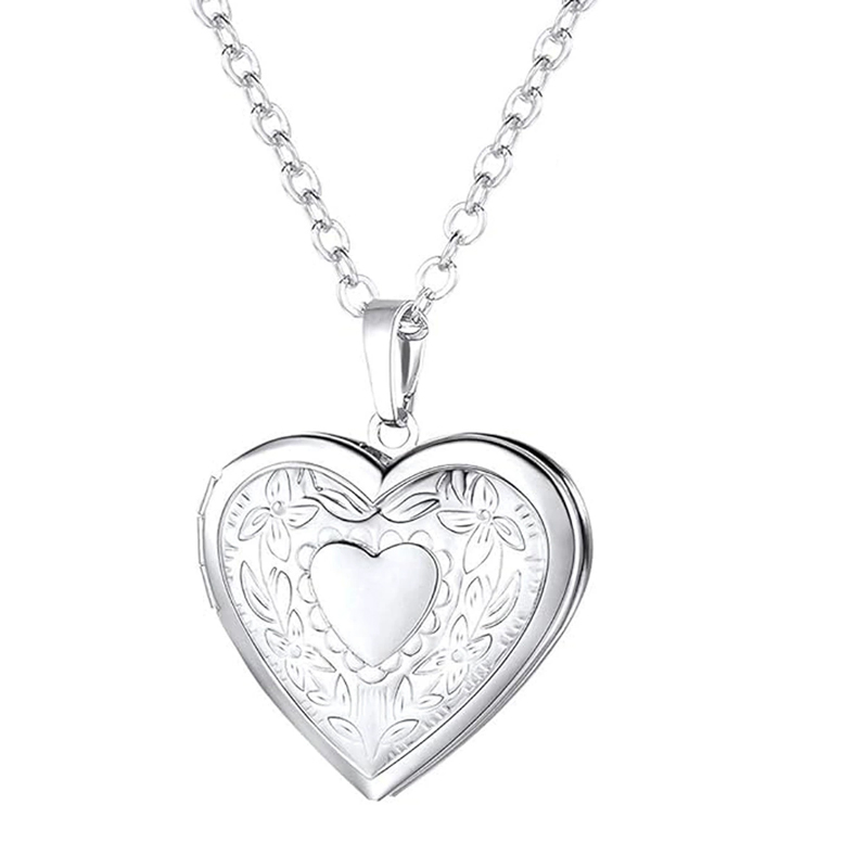 Sotiya Personalized Photo Heart-shaped Locket Necklace Stainless Steel-Sotiya
