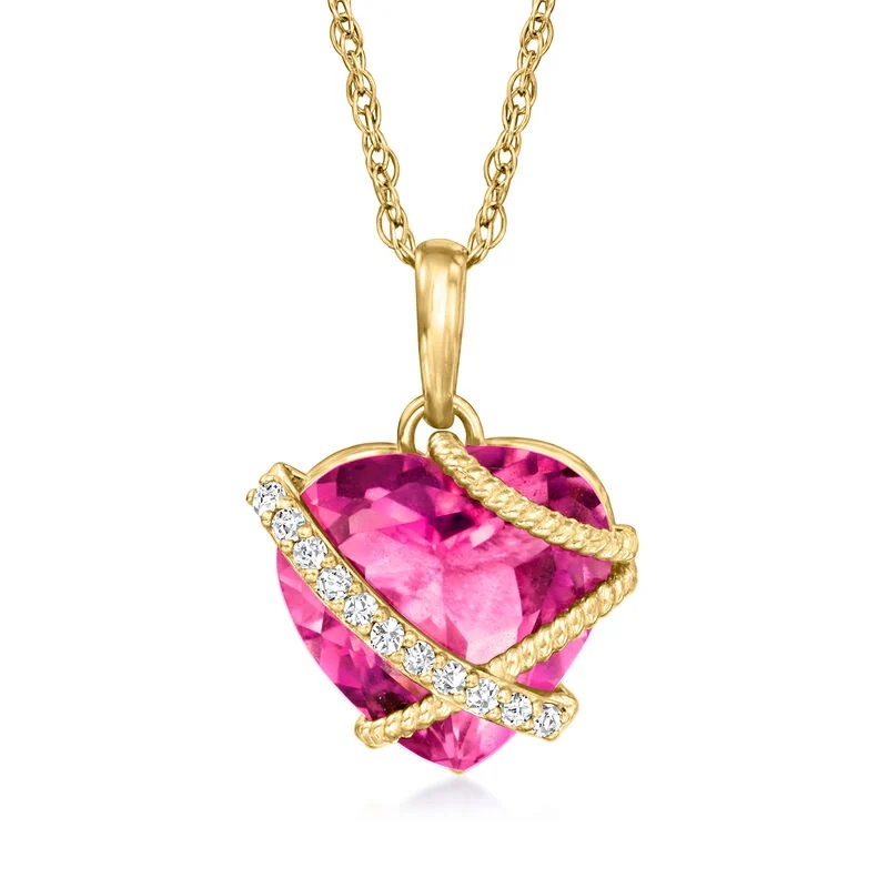 Sotiya Hot Pink Heart Cut Pendant Necklace Sterling Silver-Sotiya