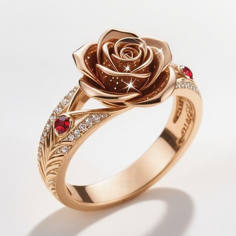 Sotiya Best Buds Side Stone Rose Cocktail Ring Sterling Silver-Sotiya