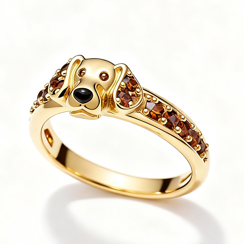 Sotiya Dachshund Coffee Cocktail Ring-Sotiya