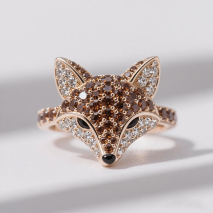 Sotiya Animal City Fox Design Coffee Cocktail Ring-Sotiya