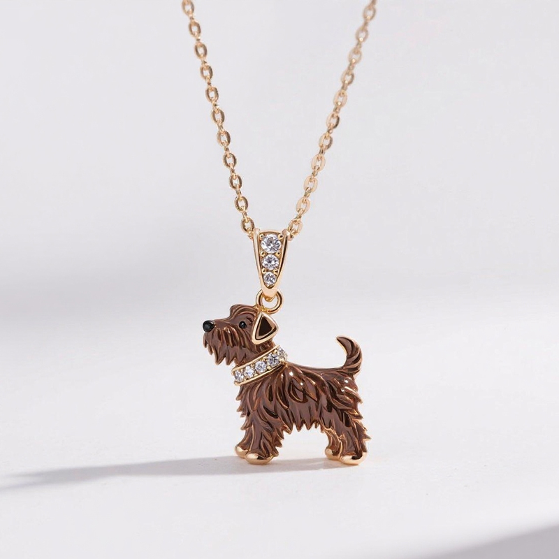 Sotiya Dog Enamel Pendant Necklace-Sotiya