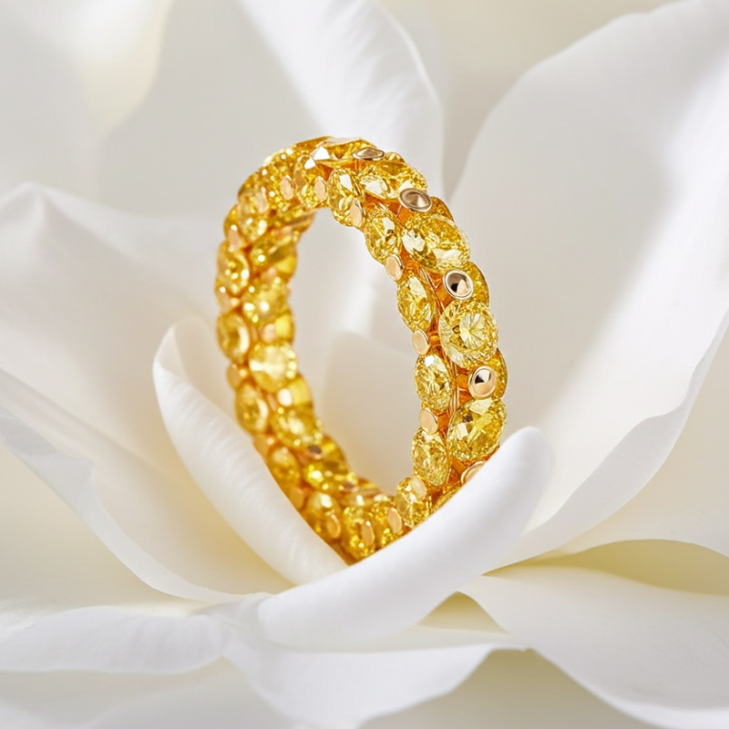 Sotiya Fully Inlaid Women's Wedding Ring Eternity Band Sterling Silver-Sotiya