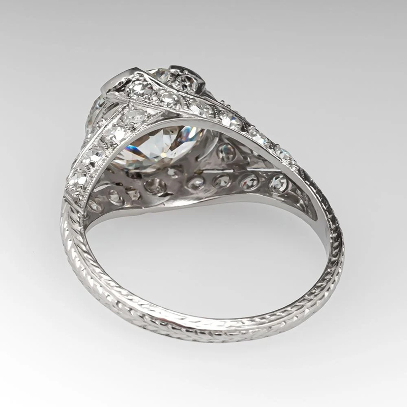Sotiya Round Cut Vintage Engagement Ring Sterling Silver-Sotiya