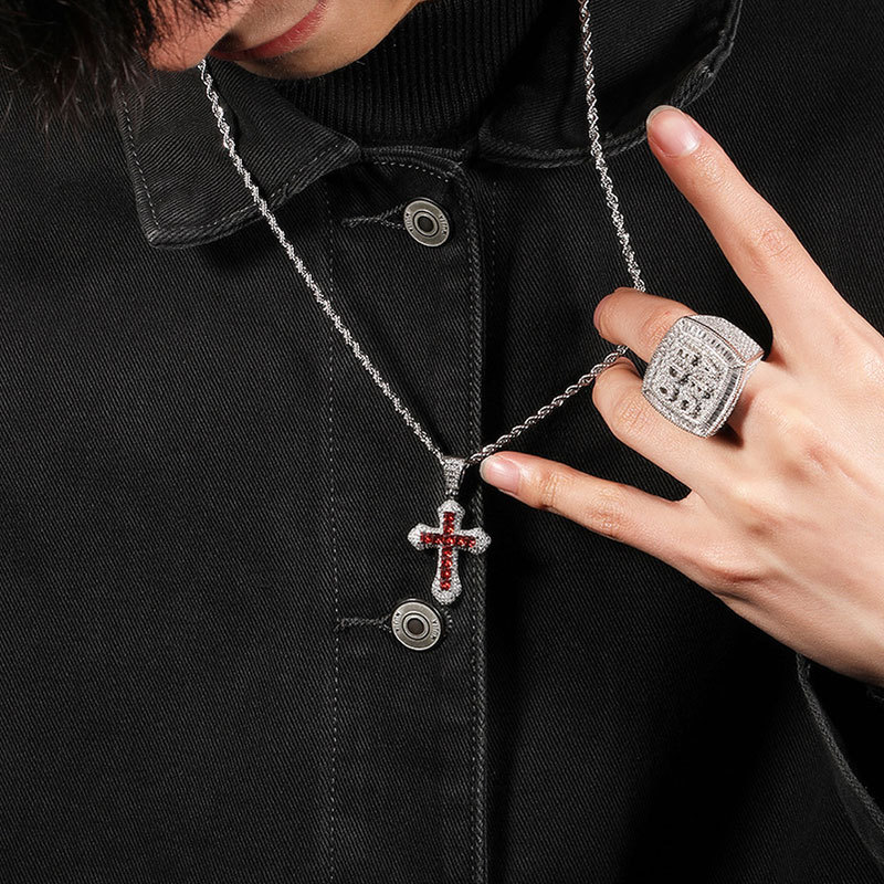Sotiya Cross Design Faith Radiant Cut Men's Necklace-Sotiya