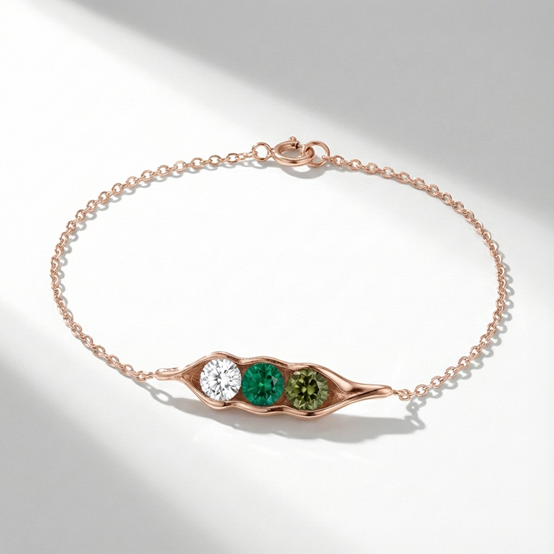 Sotiya Personalized 12 Birthstone Pea Bracelet Mother's Day Gift-Sotiya