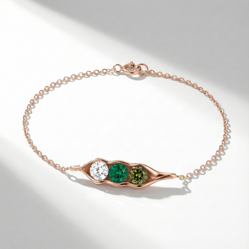 Sotiya Personalized 12 Birthstone Pea Bracelet Mother's Day Gift-Sotiya