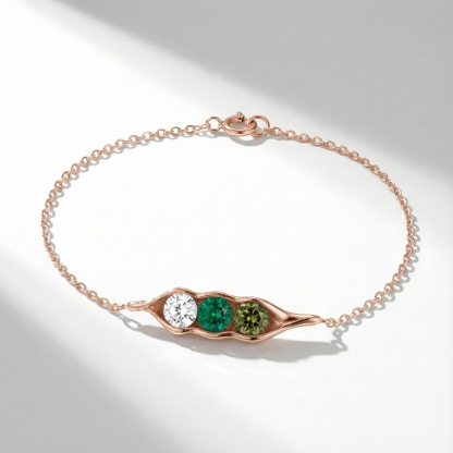 Sotiya Personalized 12 Birthstone Pea Bracelet Mother's Day Gift-Sotiya