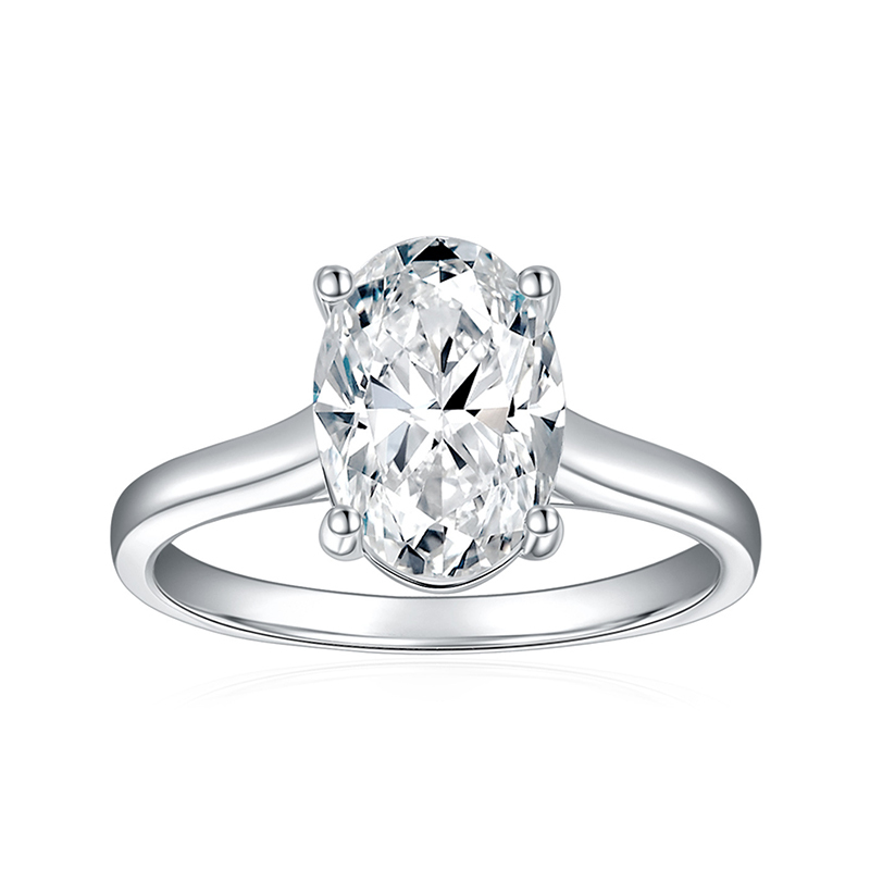 Sotiya Cathedral Solitaire Oval Cut Moissanite Engagement Ring Sterling Silver-Sotiya
