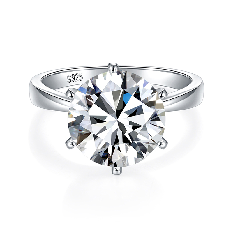 Sotiya Simple Solitaire Round Cut Moissanite Engagement Ring Sterling Silver-Sotiya