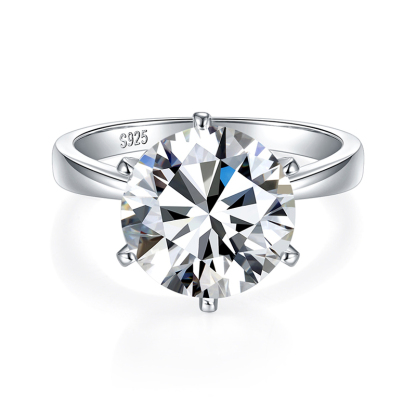 Sotiya Simple Solitaire Round Cut Moissanite Engagement Ring Sterling Silver-Sotiya
