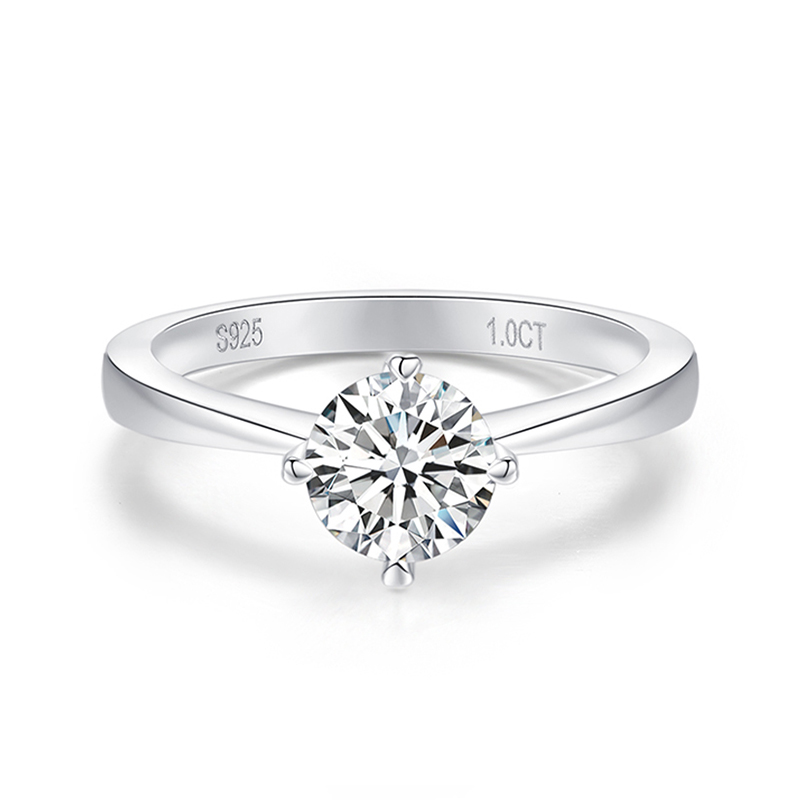 Sotiya Solitaire Round Cut Moissanite Engagement Ring Sterling Silver-Sotiya