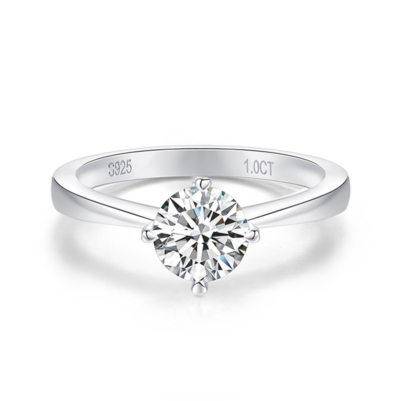 Sotiya Solitaire Round Cut Moissanite Engagement Ring Sterling Silver-Sotiya