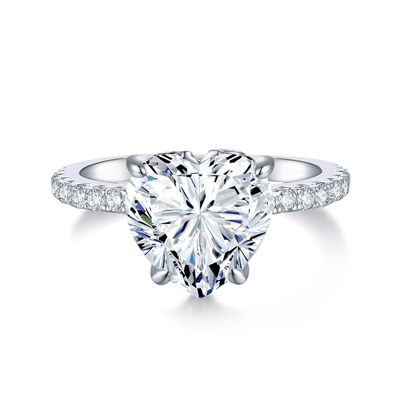 Sotiya Hidden Halo Heart Cut Moissanite Engagement Ring Sterling Silver-Sotiya