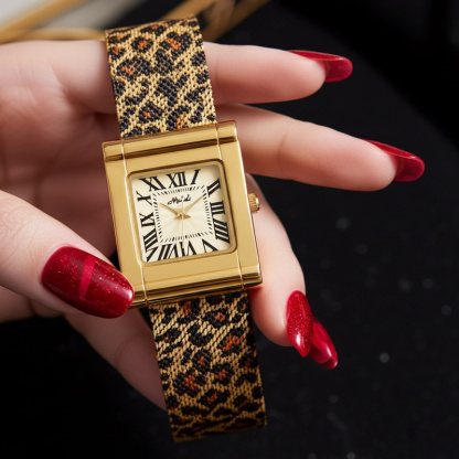Sotiya Leopard Print Tortoiseshell Pattern Strap Luxury Waterproof Quartz Women's Watch-Sotiya