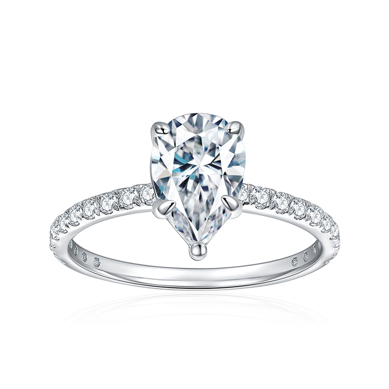 Sotiya Pear Cut Moissanite Engagement Ring Sterling Silver-Sotiya