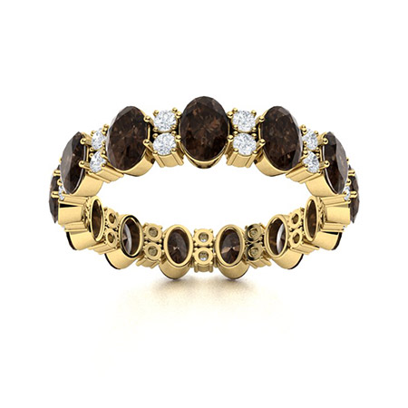 Sotiya Coffee Oval Cut Eternity Ring Sterling Silver-Sotiya