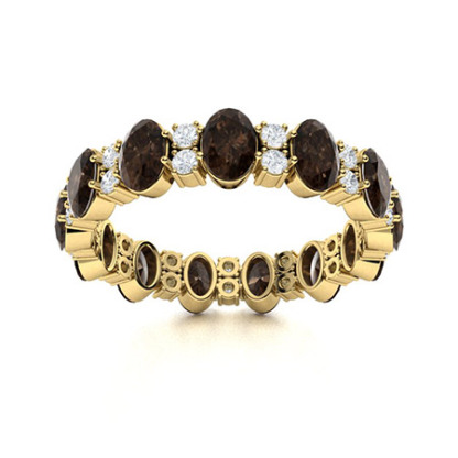 Sotiya Coffee Oval Cut Eternity Ring Sterling Silver-Sotiya