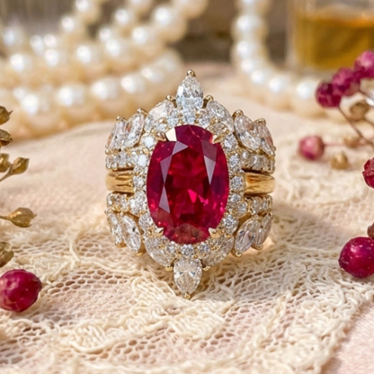 Sotiya 3PC Halo Oval Cut Coffee Wedding Bridal Ring Set Sterling Silver-Sotiya