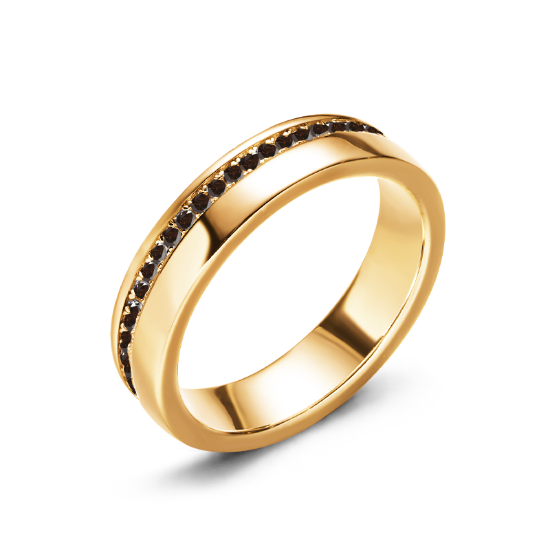 Sotiya Channel Set Stones Coffee Men's Wedding Ring Sterling Silver-Sotiya