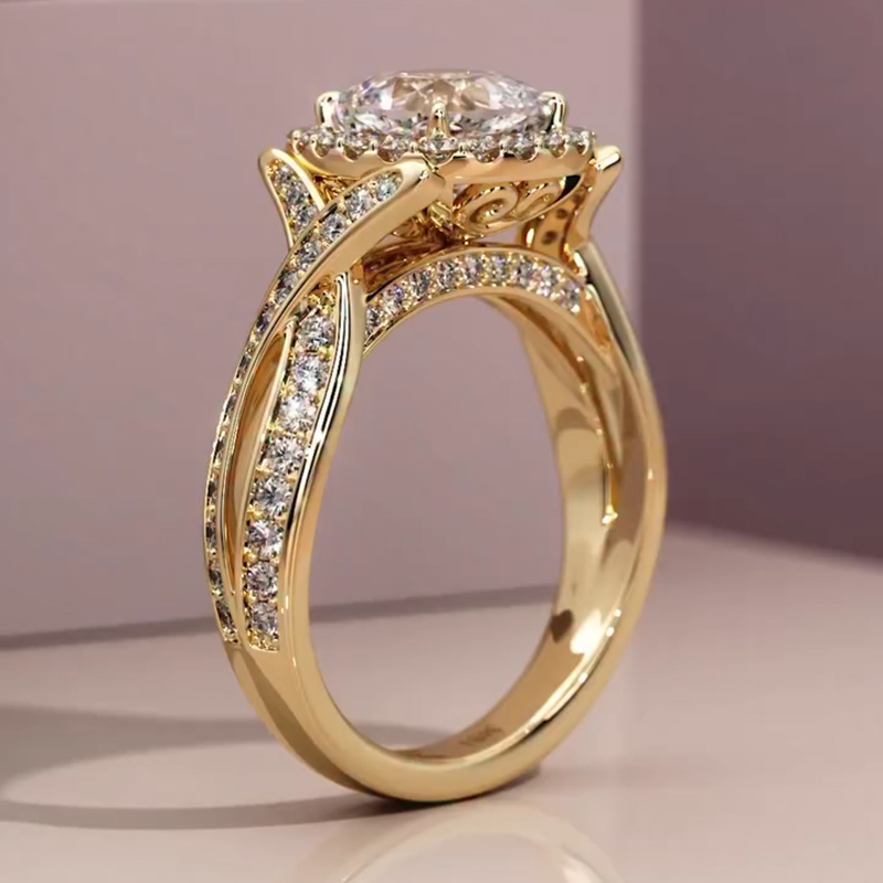 Sotiya Twist Halo Cathedral Cushion Cut Engagement Ring Sterling Silver-Sotiya